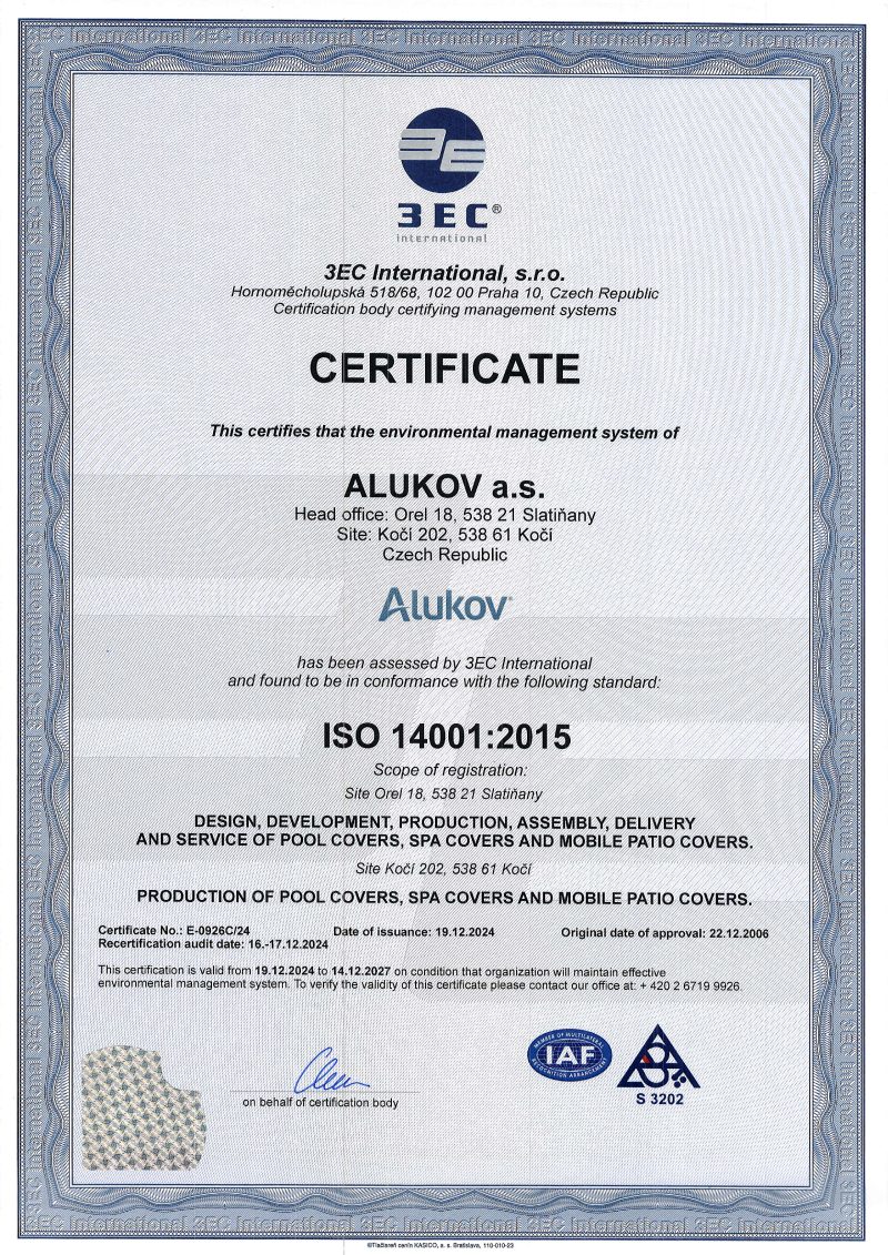 Certificate ISO 14001