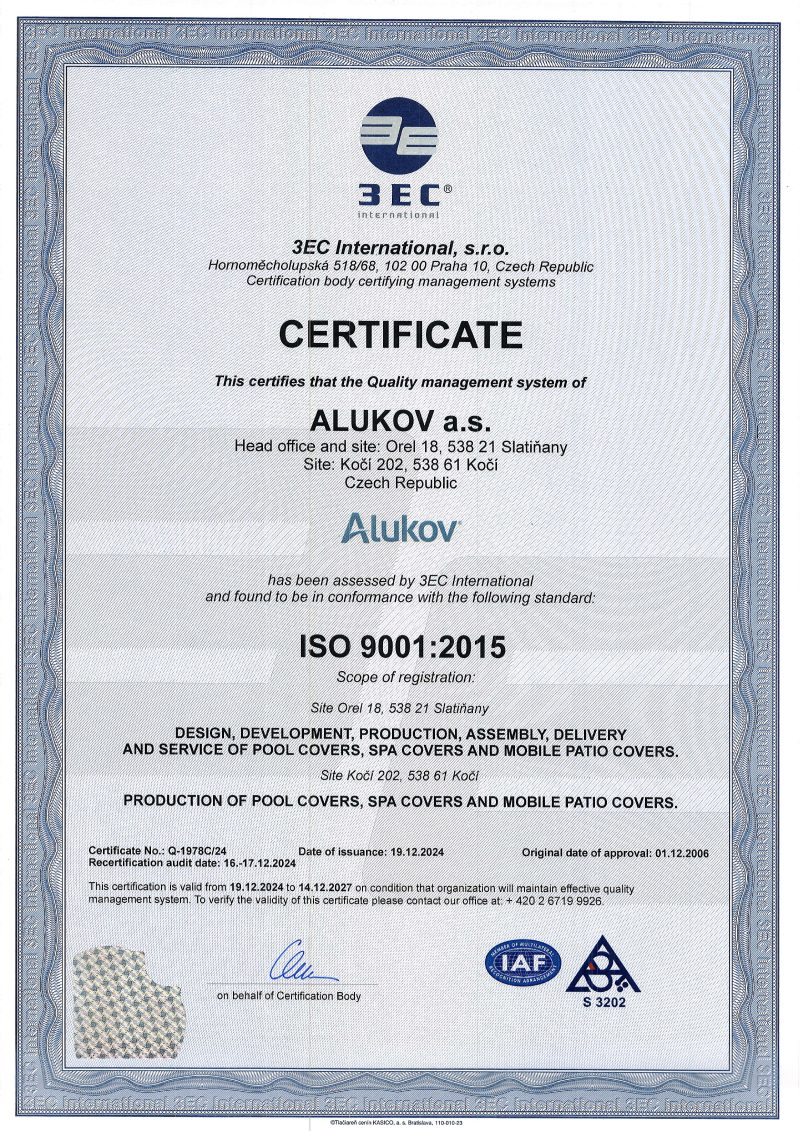 Certifikát ISO 9001